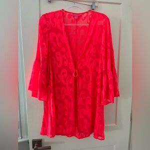 Lilly Pulitzer Coral Sheer Coverup Dress